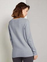 Strukturierter Pullover mit Bio-Baumwolle - Frauen - Silver Grey Melange Strukturierter Pullover mit Bio-Baumwolle - Frauen - Silver Grey Melange - 2 - TOM TAILOR