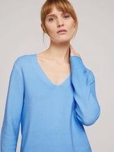Strukturierter Pullover mit Bio-Baumwolle - Frauen - Clear Light Blue Strukturierter Pullover mit Bio-Baumwolle - Frauen - Clear Light Blue - 10 - TOM TAILOR