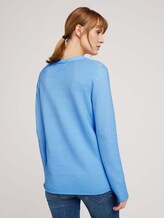 Strukturierter Pullover mit Bio-Baumwolle - Frauen - Clear Light Blue Strukturierter Pullover mit Bio-Baumwolle - Frauen - Clear Light Blue - 2 - TOM TAILOR