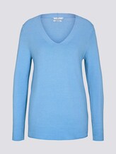 Strukturierter Pullover mit Bio-Baumwolle - Frauen - Clear Light Blue Strukturierter Pullover mit Bio-Baumwolle - Frauen - Clear Light Blue - 7 - TOM TAILOR