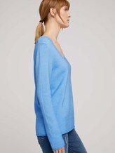 Strukturierter Pullover mit Bio-Baumwolle - Frauen - Clear Light Blue Strukturierter Pullover mit Bio-Baumwolle - Frauen - Clear Light Blue - 9 - TOM TAILOR