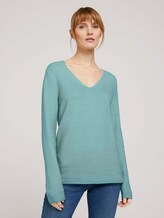 Strukturierter Pullover mit Bio-Baumwolle - Frauen - soft leaf green Strukturierter Pullover mit Bio-Baumwolle - Frauen - soft leaf green - 1 - TOM TAILOR