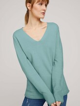 Strukturierter Pullover mit Bio-Baumwolle - Frauen - soft leaf green Strukturierter Pullover mit Bio-Baumwolle - Frauen - soft leaf green - 9 - TOM TAILOR