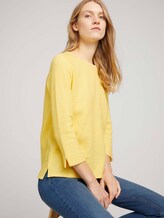 Strukturiertes Sweatshirt mit Seitenschlitzen - Frauen - yellow white mini structure Strukturiertes Sweatshirt mit Seitenschlitzen - Frauen - yellow white mini structure - 5 - TOM TAILOR