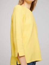 Strukturiertes Sweatshirt mit Seitenschlitzen - Frauen - yellow white mini structure Strukturiertes Sweatshirt mit Seitenschlitzen - Frauen - yellow white mini structure - 9 - TOM TAILOR