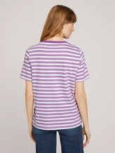 Gestreiftes T-Shirt mit Bio-Baumwolle - Frauen - lilac offwhite stripe Gestreiftes T-Shirt mit Bio-Baumwolle - Frauen - lilac offwhite stripe - 2 - TOM TAILOR