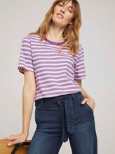 Gestreiftes T-Shirt mit Bio-Baumwolle - Frauen - lilac offwhite stripe Gestreiftes T-Shirt mit Bio-Baumwolle - Frauen - lilac offwhite stripe - 5 - TOM TAILOR