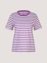 Gestreiftes T-Shirt mit Bio-Baumwolle - Frauen - lilac offwhite stripe Gestreiftes T-Shirt mit Bio-Baumwolle - Frauen - lilac offwhite stripe - 7 - TOM TAILOR