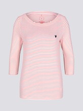 Gestreiftes Shirt mit kleiner Stickerei - Frauen - white peach small stripe Gestreiftes Shirt mit kleiner Stickerei - Frauen - white peach small stripe - 7 - TOM TAILOR