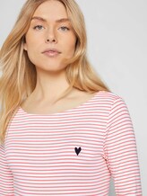 Gestreiftes Shirt mit kleiner Stickerei - Frauen - white peach small stripe Gestreiftes Shirt mit kleiner Stickerei - Frauen - white peach small stripe - 9 - TOM TAILOR