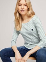 Gestreiftes Shirt - Frauen - white green small stripe Gestreiftes Shirt - Frauen - white green small stripe - 5 - TOM TAILOR