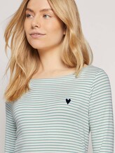 Gestreiftes Shirt - Frauen - white green small stripe Gestreiftes Shirt - Frauen - white green small stripe - 9 - TOM TAILOR