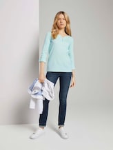 Gestreiftes Henley Shirt - Frauen - offwhite green small stripe Gestreiftes Henley Shirt - Frauen - offwhite green small stripe - 3 - TOM TAILOR