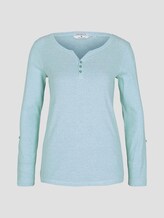 Gestreiftes Henley Shirt - Frauen - offwhite green small stripe Gestreiftes Henley Shirt - Frauen - offwhite green small stripe - 7 - TOM TAILOR