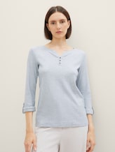 Gestreiftes T-Shirt mit Bio-Baumwolle - Frauen - offwhite navy small stripe Gestreiftes T-Shirt mit Bio-Baumwolle - Frauen - offwhite navy small stripe - 1 - TOM TAILOR