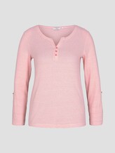 Gestreiftes Henley Shirt mit Bio-Baumwolle - Frauen - offwhite peach small stripe Gestreiftes Henley Shirt mit Bio-Baumwolle - Frauen - offwhite peach small stripe - 7 - TOM TAILOR
