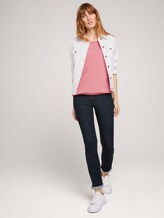 Strukturiertes T-Shirt mit Bio-Baumwolle - Frauen - peach navy popcorn structure Strukturiertes T-Shirt mit Bio-Baumwolle - Frauen - peach navy popcorn structure - 3 - TOM TAILOR