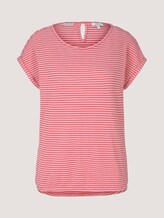 Strukturiertes T-Shirt mit Bio-Baumwolle - Frauen - peach navy popcorn structure Strukturiertes T-Shirt mit Bio-Baumwolle - Frauen - peach navy popcorn structure - 7 - TOM TAILOR