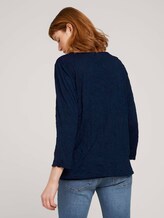 gemustertes T-Shirt mit elatsischem Saum - Frauen - Sky Captain Blue gemustertes T-Shirt mit elatsischem Saum - Frauen - Sky Captain Blue - 2 - TOM TAILOR