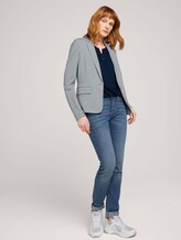 gemustertes T-Shirt mit elatsischem Saum - Frauen - Sky Captain Blue gemustertes T-Shirt mit elatsischem Saum - Frauen - Sky Captain Blue - 3 - TOM TAILOR