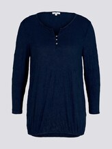 gemustertes T-Shirt mit elatsischem Saum - Frauen - Sky Captain Blue gemustertes T-Shirt mit elatsischem Saum - Frauen - Sky Captain Blue - 7 - TOM TAILOR