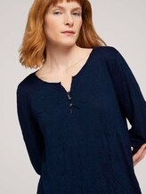 gemustertes T-Shirt mit elatsischem Saum - Frauen - Sky Captain Blue gemustertes T-Shirt mit elatsischem Saum - Frauen - Sky Captain Blue - 9 - TOM TAILOR
