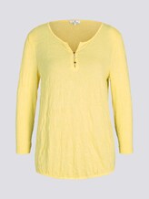 gemustertes T-Shirt mit elatsischem Saum - Frauen - smooth yellow gemustertes T-Shirt mit elatsischem Saum - Frauen - smooth yellow - 7 - TOM TAILOR