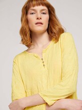 gemustertes T-Shirt mit elatsischem Saum - Frauen - smooth yellow gemustertes T-Shirt mit elatsischem Saum - Frauen - smooth yellow - 9 - TOM TAILOR