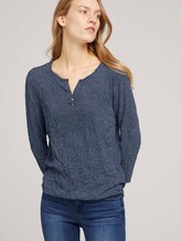 gemustertes T-Shirt mit elatsischem Saum - Frauen - navy dot print gemustertes T-Shirt mit elatsischem Saum - Frauen - navy dot print - 5 - TOM TAILOR