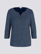 gemustertes T-Shirt mit elatsischem Saum - Frauen - navy dot print gemustertes T-Shirt mit elatsischem Saum - Frauen - navy dot print - 7 - TOM TAILOR