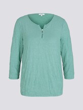 gemustertes T-Shirt mit elatsischem Saum - Frauen - green white minimal design gemustertes T-Shirt mit elatsischem Saum - Frauen - green white minimal design - 7 - TOM TAILOR