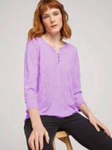gemustertes T-Shirt mit elatsischem Saum - Frauen - lilac dot design gemustertes T-Shirt mit elatsischem Saum - Frauen - lilac dot design - 5 - TOM TAILOR