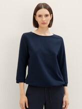 Strukturiertes Shirt mit Tunnelzug - Frauen - Sky Captain Blue Strukturiertes Shirt mit Tunnelzug - Frauen - Sky Captain Blue - 1 - TOM TAILOR