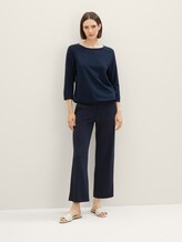 Strukturiertes Shirt mit Tunnelzug - Frauen - Sky Captain Blue Strukturiertes Shirt mit Tunnelzug - Frauen - Sky Captain Blue - 3 - TOM TAILOR