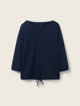 Strukturiertes Shirt mit Tunnelzug - Frauen - Sky Captain Blue Strukturiertes Shirt mit Tunnelzug - Frauen - Sky Captain Blue - 7 - TOM TAILOR