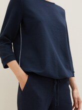 Strukturiertes Shirt mit Tunnelzug - Frauen - Sky Captain Blue Strukturiertes Shirt mit Tunnelzug - Frauen - Sky Captain Blue - 9 - TOM TAILOR