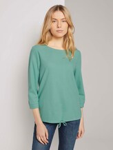 Strukturiertes Shirt mit Tunnelzug - Frauen - soft leaf green Strukturiertes Shirt mit Tunnelzug - Frauen - soft leaf green - 1 - TOM TAILOR