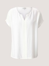 Henley T-Shirt im Materialmix - Frauen - Whisper White Henley T-Shirt im Materialmix - Frauen - Whisper White - 7 - TOM TAILOR