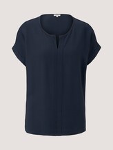 Henley T-Shirt im Materialmix - Frauen - Sky Captain Blue Henley T-Shirt im Materialmix - Frauen - Sky Captain Blue - 7 - TOM TAILOR