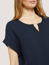 Henley T-Shirt im Materialmix - Frauen - Sky Captain Blue Henley T-Shirt im Materialmix - Frauen - Sky Captain Blue - 9 - TOM TAILOR