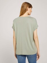 Henley T-Shirt im Materialmix - Frauen - Prairie Grass Green Henley T-Shirt im Materialmix - Frauen - Prairie Grass Green - 2 - TOM TAILOR