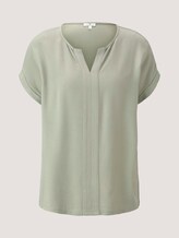 Henley T-Shirt im Materialmix - Frauen - Prairie Grass Green Henley T-Shirt im Materialmix - Frauen - Prairie Grass Green - 7 - TOM TAILOR