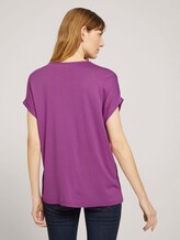 Henley T-Shirt im Materialmix - Frauen - plum blossom lilac Henley T-Shirt im Materialmix - Frauen - plum blossom lilac - 2 - TOM TAILOR