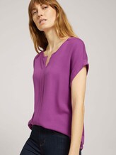 Henley T-Shirt im Materialmix - Frauen - plum blossom lilac Henley T-Shirt im Materialmix - Frauen - plum blossom lilac - 5 - TOM TAILOR