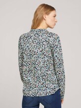 Gemustertes Henley Shirt - Frauen - navy burred floral design Gemustertes Henley Shirt - Frauen - navy burred floral design - 2 - TOM TAILOR