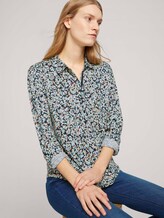 Gemustertes Henley Shirt - Frauen - navy burred floral design Gemustertes Henley Shirt - Frauen - navy burred floral design - 5 - TOM TAILOR