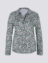 Gemustertes Henley Shirt - Frauen - navy burred floral design Gemustertes Henley Shirt - Frauen - navy burred floral design - 7 - TOM TAILOR