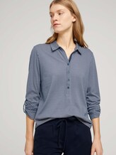 Gemustertes Henley Shirt - Frauen - navy dot print Gemustertes Henley Shirt - Frauen - navy dot print - 5 - TOM TAILOR