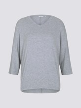 Meliertes Shirt mit elastischem Bund - Frauen - Silver Grey Melange Meliertes Shirt mit elastischem Bund - Frauen - Silver Grey Melange - 7 - TOM TAILOR