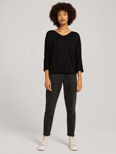 Gemêleerd shirt met elastische tailleband - Vrouwen - deep black Gemêleerd shirt met elastische tailleband - Vrouwen - deep black - 3 - TOM TAILOR